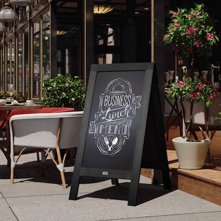 Flash Furniture Black Wooden A-Frame Magnetic Chalkboard HGWA-CB-4824-BLK-GG